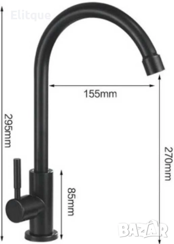 Кухненски въртящ се черен смесител, снимка 9 - Други стоки за дома - 52854062
