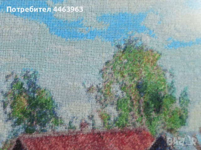 гоблен ,, Пролет на село" , 60/42 см, снимка 10 - Гоблени - 51372337