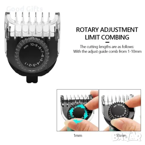 Машинка за подстригване VGR V-272 – Водоустойчива, USB зареждане, прецизно подстригване, снимка 6 - Машинки за подстригване - 50387848