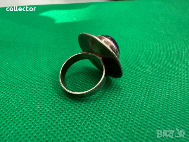 Сребърен пръстен с голям Аметист и красива корона. №7737, снимка 3 - Пръстени - 52810566