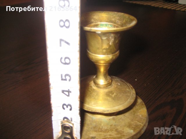 бронзов свещник, снимка 5 - Антикварни и старинни предмети - 39670969