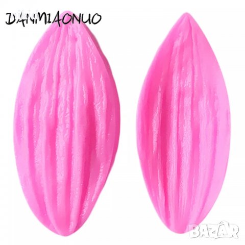 Набраздено листо листа вейнър за цвете силиконов молд форма декорация торта фондан шоколад, снимка 2 - Форми - 36981830