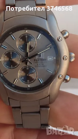 кварцов часовник ,Playboy chronograph Titanium, снимка 2 - Мъжки - 56356636