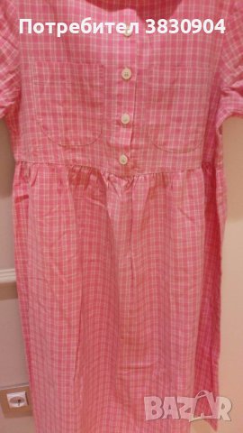 Рокля Benetton size XL, 100% памук, розова, снимка 4 - Детски рокли и поли - 42206756