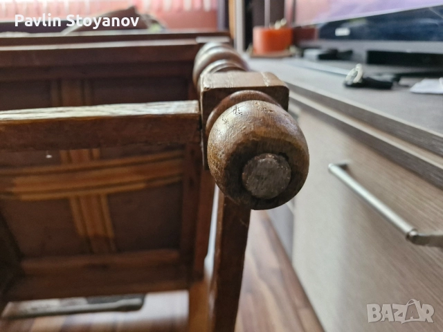 Голям старинен стол кресло с дърворезба , снимка 9 - Столове - 51941581