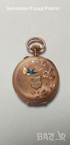 Джобен Часовник Union Horlogere Златен, снимка 2 - Антикварни и старинни предмети - 29124205