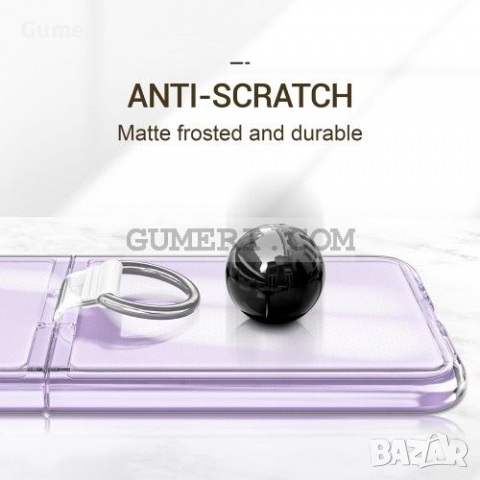 Samsung Galaxy Z Flip3 5G -Твърд Предпазен Кейс с Пръстен - Прозрачен, снимка 12 - Калъфи, кейсове - 36540651