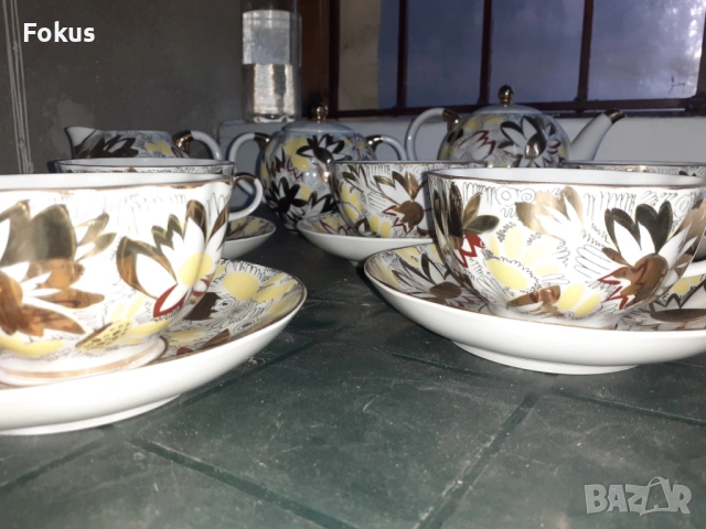 ЛФЗ - невероятен сервиз за чай руски порцелан много позлата, снимка 6 - Антикварни и старинни предмети - 53273358