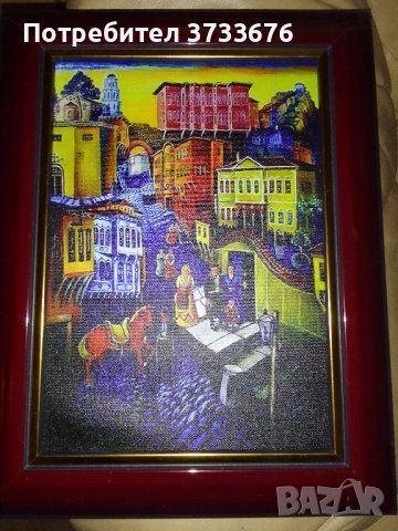 Картина-"старият Пловдив".Художествено отпечатване върху текстилна канаваца., снимка 5 - Декорация за дома - 44246175