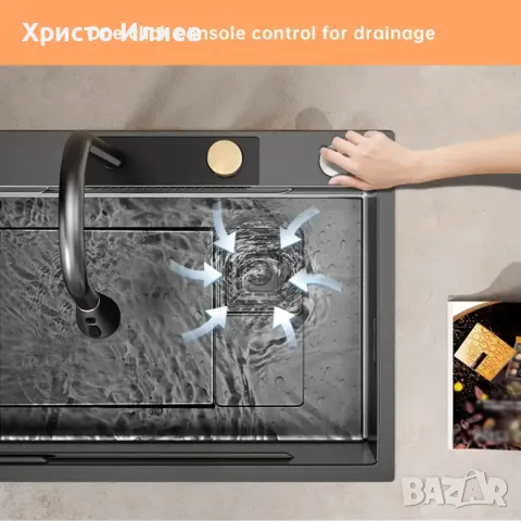 Модерна Кухненска мивка със смесител и много аксесоари 80см х 45см Мултифункционална Луксозна, снимка 9 - Мивки - 50289505