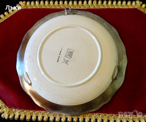 Bassano порцеланова чиния,пано с рамка от калай. , снимка 4 - Пана - 30131541