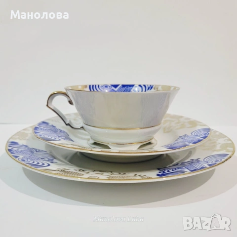 Троен комплект, порцеланова чаша за чай Echt Tuppack., снимка 2 - Други ценни предмети - 54011896