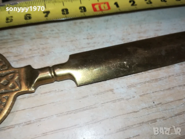 НОЖ ЗА КОЛЕКЦИЯ ПИСМА-МЕД МЕСИНГ-ВНОС ФРАНЦИЯ 1507250951, снимка 8 - Антикварни и старинни предмети - 51024202