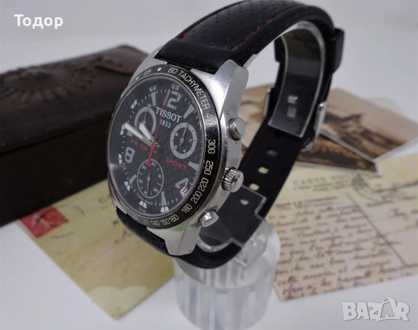 Кварцов мъжки часовник хронограф Tissot, снимка 3 - Мъжки - 36573266