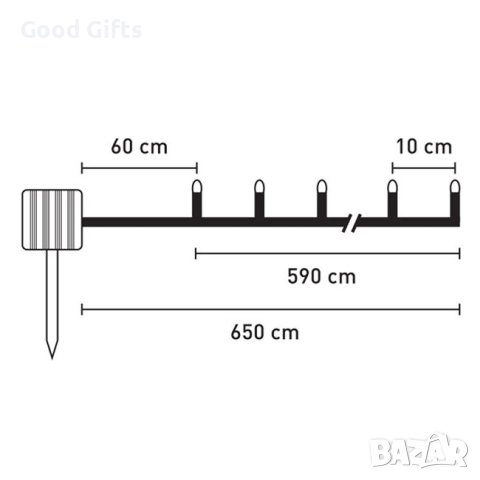 Соларни коледни лампички Кристални Топки, Топло бяло, 60 LED, С програми, снимка 2 - Соларни лампи - 42739659