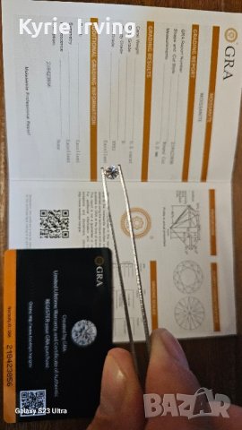 Диамант мойсенит 0.5 карата 5 милиметра със сертификат., снимка 3 - Други - 44396263