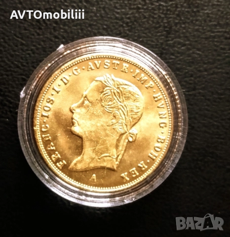 Позлатена монета 1 Дукат 1848 г Франц Йосиф , снимка 3 - Нумизматика и бонистика - 52304833