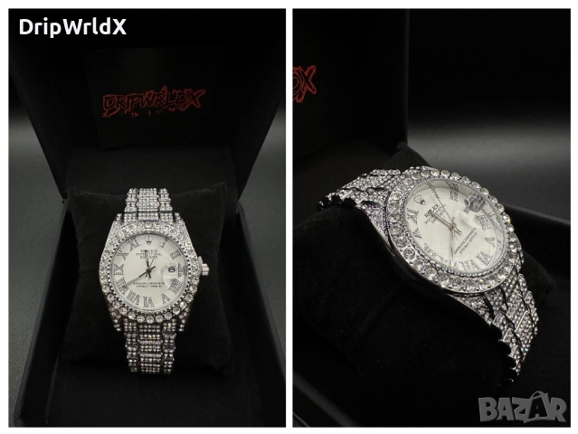 Rolex Datejust 40mm Мойсанит Диаманти Римски Циферблат Различни Модели, снимка 3 - Дамски - 52938615