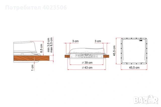 Люк Turbo-Vent Premium – 40 x 40 cm, снимка 4 - Части - 53086857