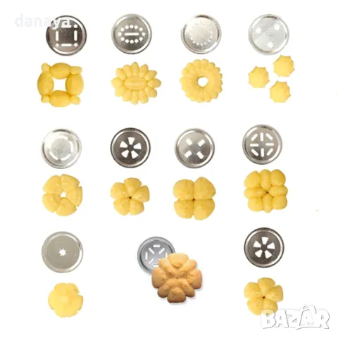 1949 Метален шприц за сладки сладкарски инструмент за декорация с 10 диска, снимка 5 - Форми - 48586529