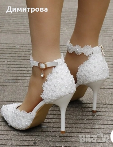 Токчета с перли, снимка 2 - Дамски обувки на ток - 51879025