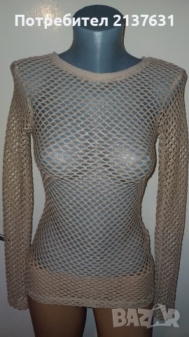 НОВА  ! ДАМСКА  МРЕЖЕСТА  БЛУЗА  - Размер  S , снимка 4 - Блузи с дълъг ръкав и пуловери - 44285720