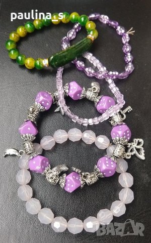 Лот от гривни на еластичен силикон, снимка 4 - Гривни - 40838365