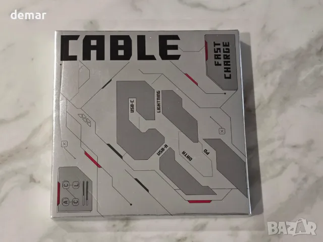 SHEZI 4 в 1 кабел за зареждане/данни с Lightning/Type C/USB A порт, 3 метра, снимка 9 - Друга електроника - 49289591