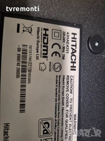 MAIN BOARD -17MB171 for 43inc DISPLAY VES430UNDH-2D-N44 for Hitachi 43HAE4351, снимка 6 - Части и Платки - 47283221