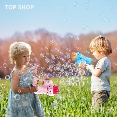 VATOS 4 броя Пистолети за мехурчета за деца, светлини и разтвор, снимка 4 - Фигурки - 49566505