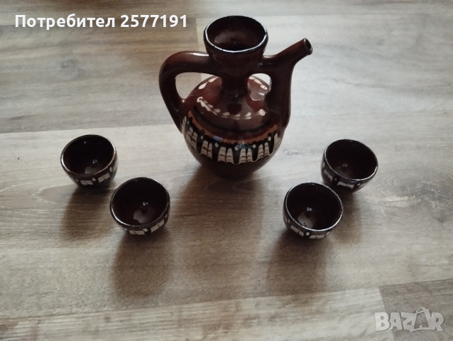 Керамичен сервиз за вино или ракия , снимка 3 - Антикварни и старинни предмети - 44695783