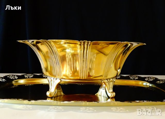 Английска бронзова салатиера,фруктиера,сецесион. , снимка 3 - Антикварни и старинни предмети - 31528844