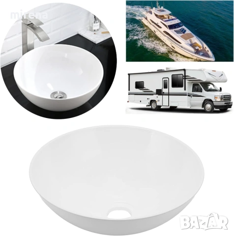 Голяма модерна акрилна мивка за баня за каравани, кемпери, яхти, бани, снимка 3 - Мивки - 53144658