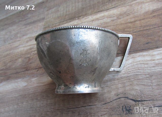 стара сребърна чаша за чай, снимка 4 - Антикварни и старинни предмети - 32105692