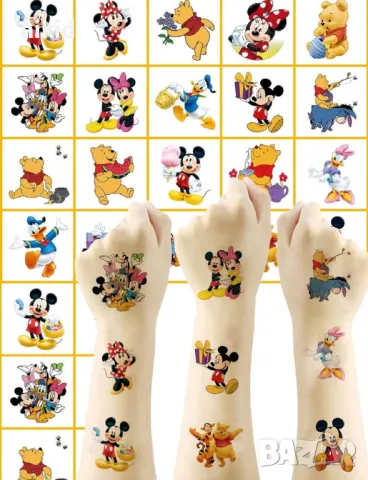 20 бр Мики Мини Маус и Мечо Пух Tattoo татос татоси татуировка временна детска татуси, снимка 3 - Други - 49294821