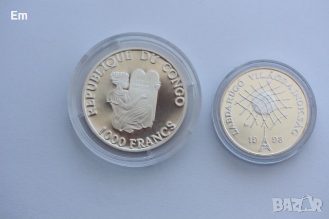 1000 франка Конго  - Световно първенство Франция 1998, снимка 2 - Нумизматика и бонистика - 36579288