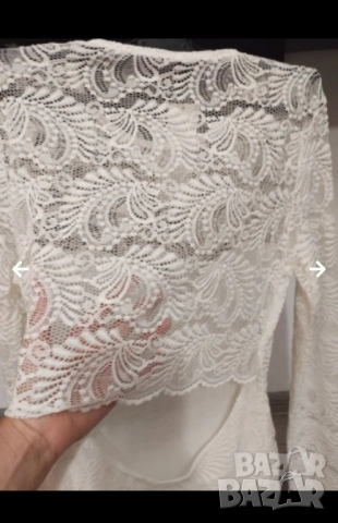 Бяла рокля с дантела , снимка 7 - Рокли - 52557834