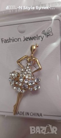 Брошка балерина с камъни, снимка 5 - Други - 38116893