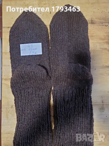 Ръчно плетени мъжки чорапи от вълна, размер 43, снимка 1