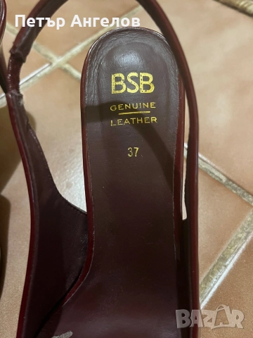 Лачени обувки BSB с панделка в цвят бордо, снимка 3 - Дамски обувки на ток - 52976033