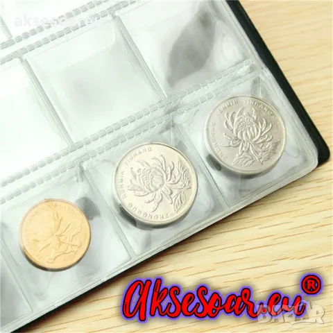 Кожен класьор албум с капачета за 240 монетни пари книга колекция за събиране на монети подарък за с, снимка 5 - Нумизматика и бонистика - 35550991