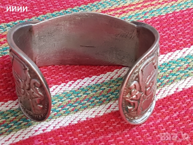 Сребърна гривна рогатка, снимка 3 - Антикварни и старинни предмети - 52546763