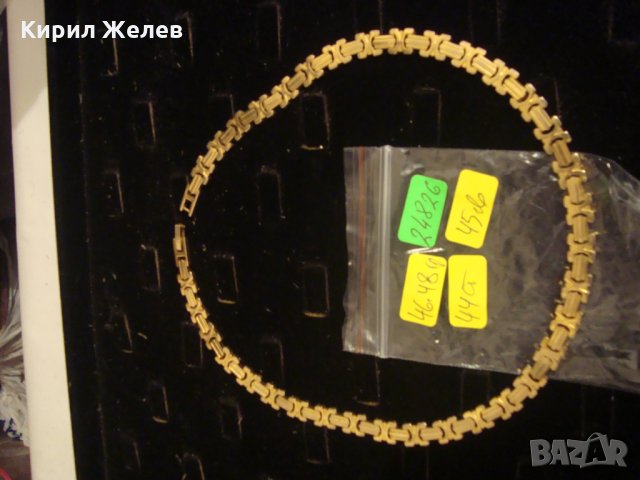 ДЕБЕЛО ПОЗЛАТЕН ВИНТИДЖ УНИСЕКС МОДЕЛ ЛАНЕЦ РЯДКА ПЛЕТКА ЗДРАВ ОТЛИЧЕН СТИЛЕН ЮВЕЛИРНА РАБОТА 24826, снимка 2 - Колиета, медальони, синджири - 34339513