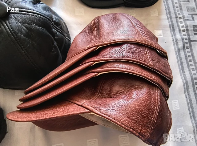 Мъжка кожена   шапка с козирка , снимка 2 - Шапки - 50812455