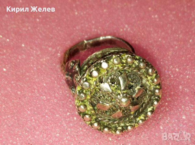 СТАРИНЕН ВЪЗРОЖДЕНСКИ ФИЛИГРАНЕН СРЕБЪРЕН ПРЪСТЕН ВИСОКА ПРОБА СРЕБРО с ГРАНУЛАЦИЯ МАЙСТОРСКИ 41962, снимка 5 - Антикварни и старинни предмети - 44423870