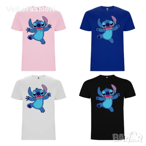 Нова детска тениска с героя Стич (Funny Stitch), в четири цвята