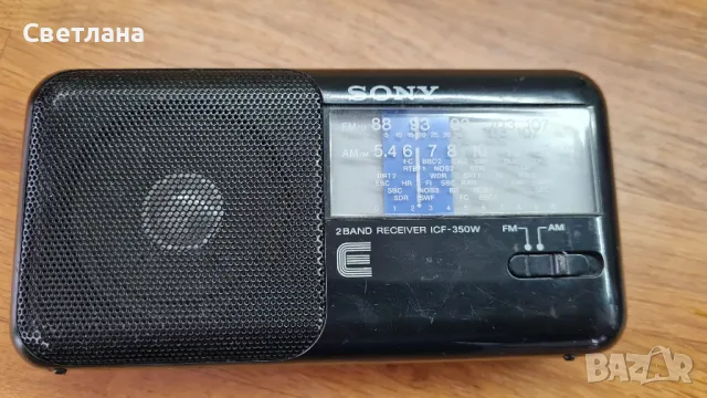 Sony icf-350W, снимка 3 - Радиокасетофони, транзистори - 49740052