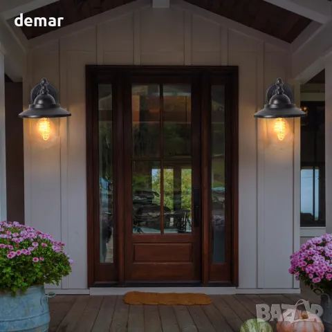 Външна стенна лампа EBION Coach Lantern, традиционна винтидж ретро, (крушка не е включена), снимка 5 - Външни лампи - 50190531