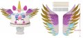 Големи крила Еднорог Unicorn картонени брокат топери украса декор за торта парти 