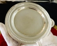 Посребрени бронзови чинии,перлен релеф. , снимка 2